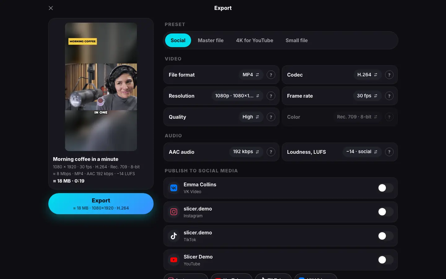 Browser demo: Step 1 of 2