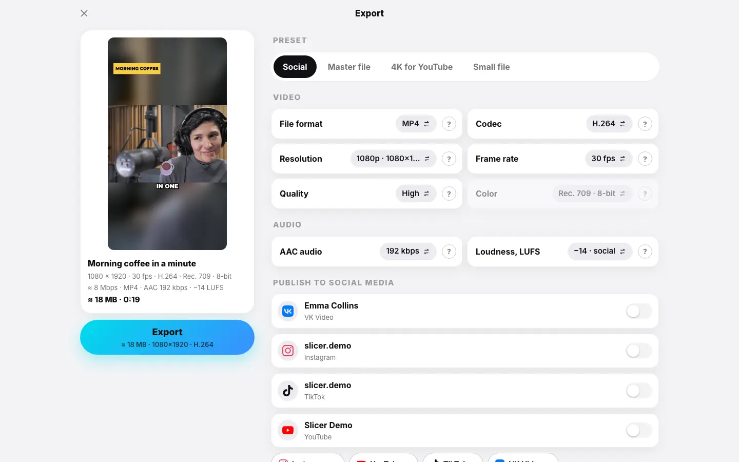 Browser demo: Step 1 of 2